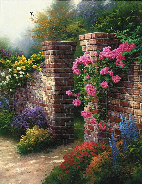 The Rose Garden painting - Thomas Kinkade The Rose Garden art painting